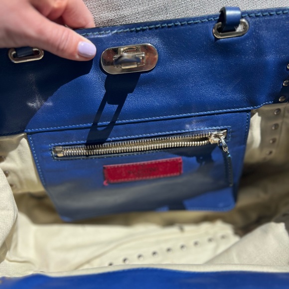 Valentino Blue Studded Mailbag - Picture 3 of 4
